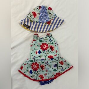 Matilda Jane 3-6 Month Snap Romper and Matching Sun Hat sister matching